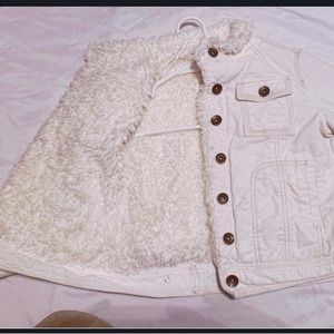 White jacket with fleece lining